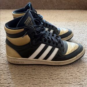 Adidas Black and Gold High-Tops